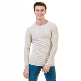 Off White Printed European Wool Luxury Zippered With Sweater Jacket Warm Winter Tailor Fit